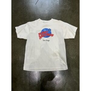 Vintage Planet Hollywood San Diego Shirt Mens Large White Graphic Tee USA 90s